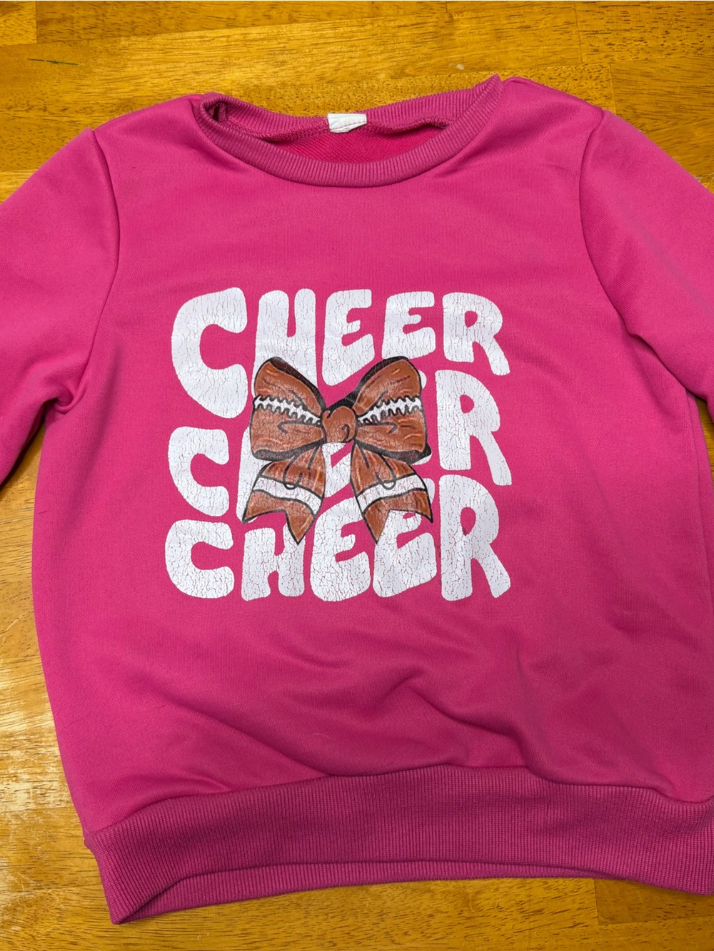 Kids Pink Cheer Graphic Sweatshirt